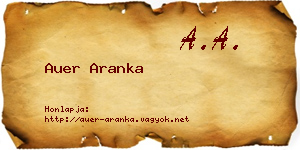 Auer Aranka névjegykártya