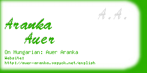 aranka auer business card